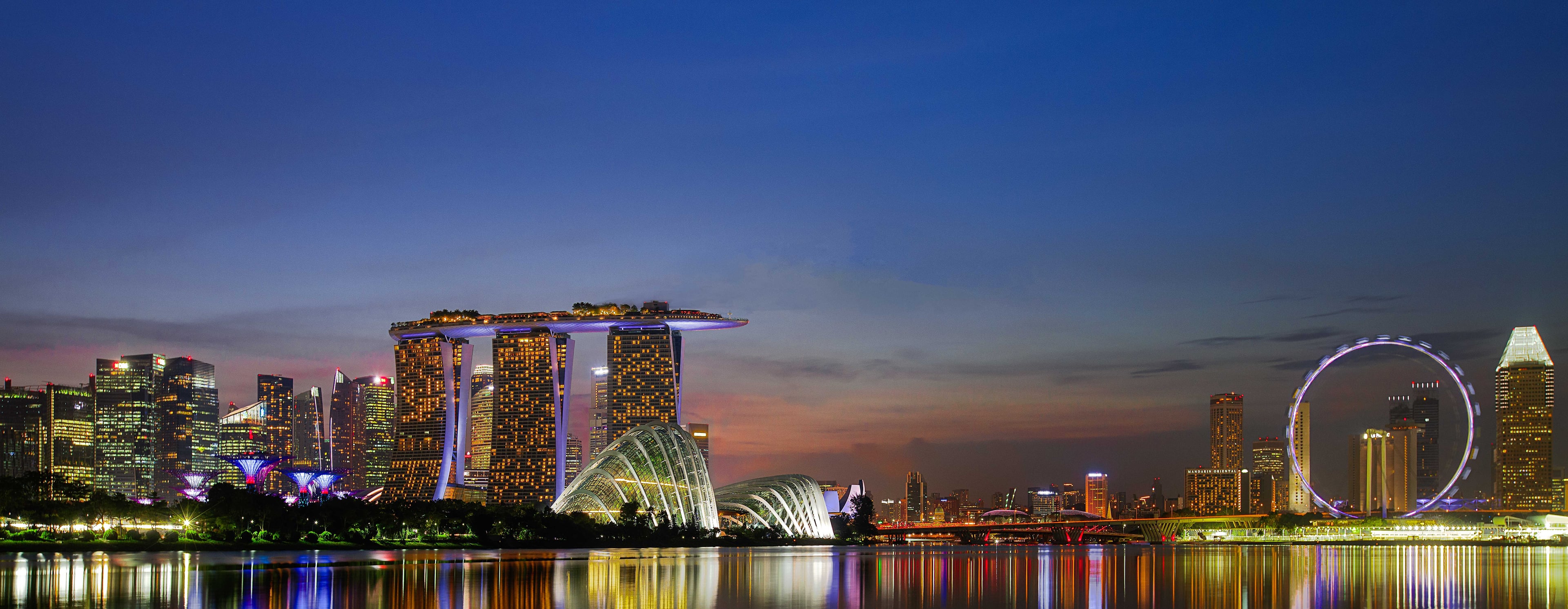 Singapore skyline at dusk